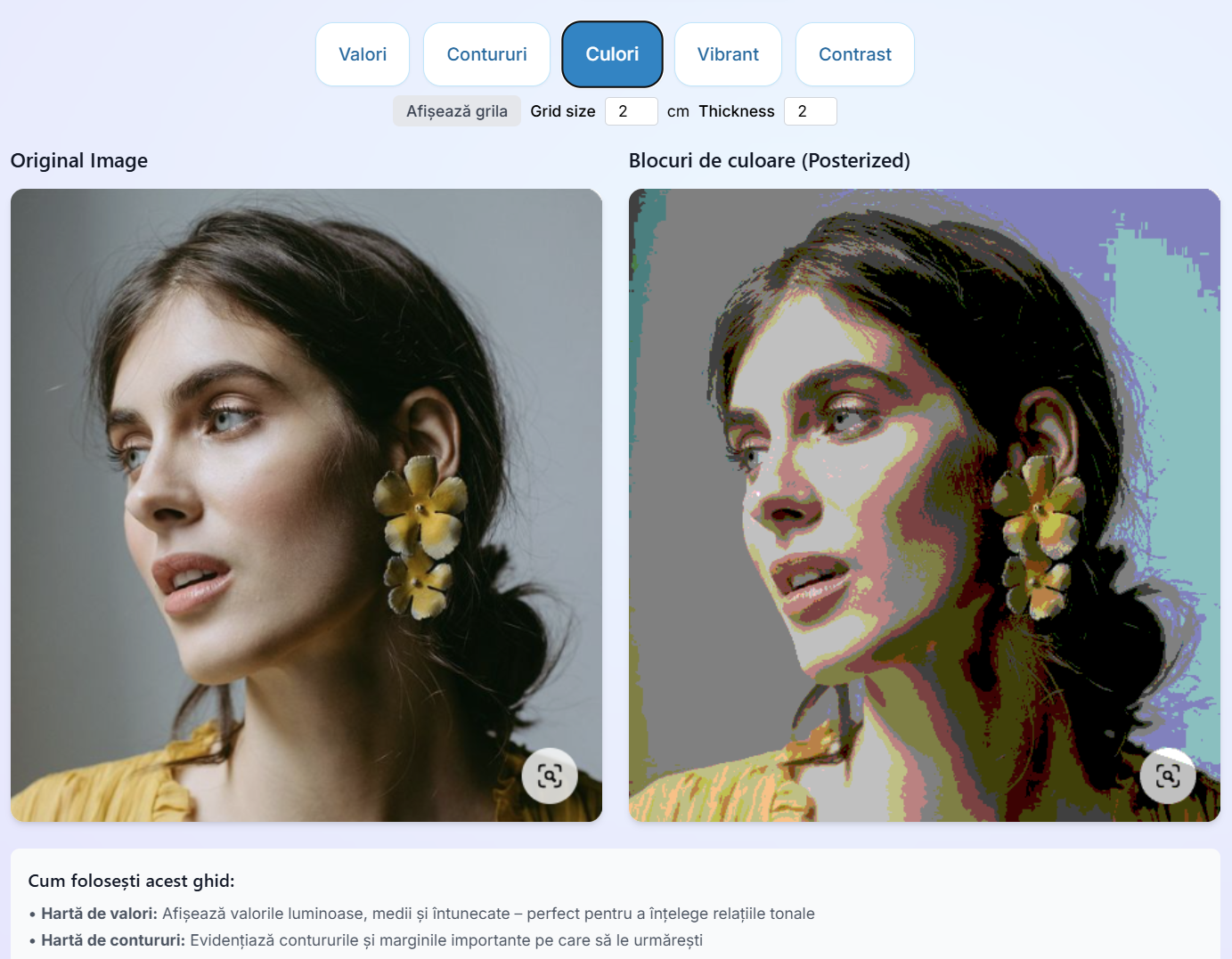 Ghid de pictură cu instrumente interactive